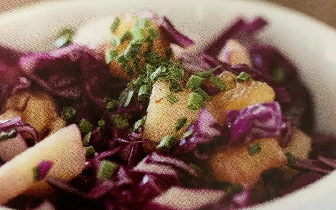 Savory Salad with Red Cabbage and Pineapple