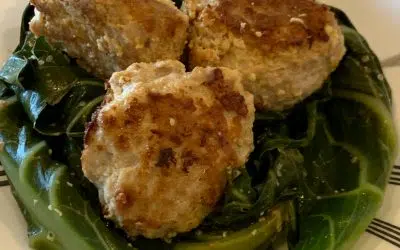 Parmesan Meatballs with Collard Greens